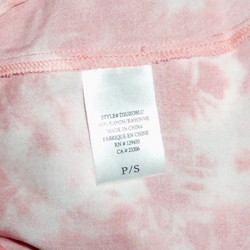 NWT Como Blu Tie Dye Pink Button Down Top Shirt - Women’s S/P - Picture 9 of 11